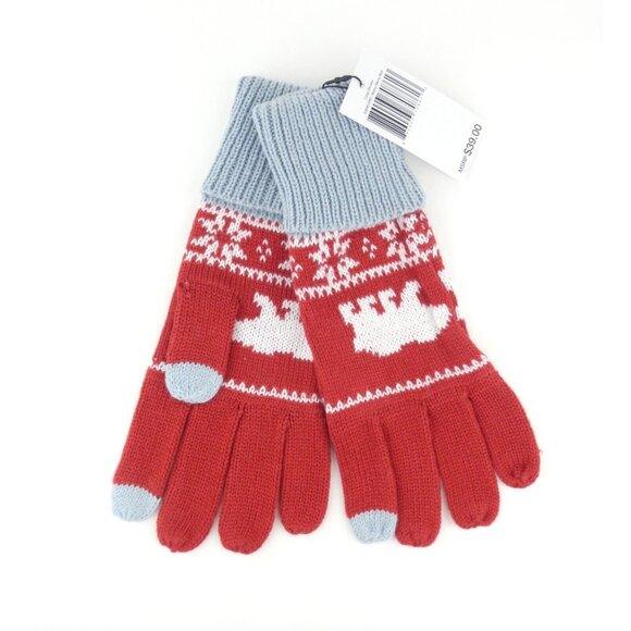Vera Bradley Beary Merry Red Cozy Gloves NWT - Picture 2 of 2